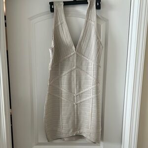 Elegant Cream Bandage Dress